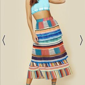 Farm Rio pleated midi skirt, XS